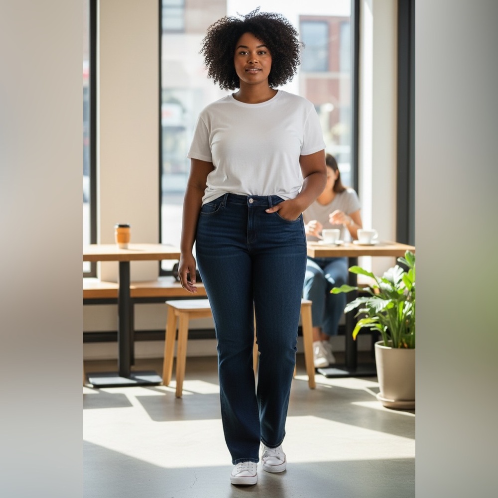 NYDJ Marilyn Straight Navy Blue Pants